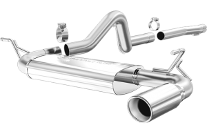 MagnaFlow 07-11 2dr JK MF Series 2.5in Cat Back Single Outlet Polished Tip Stainless Exhaust (16666)