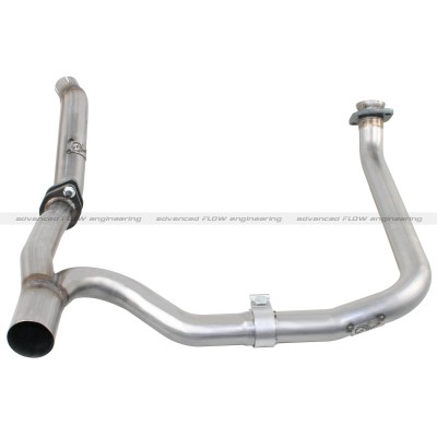 aFe Power Twisted Steel Loop Delete DP &amp; Y-Pipe 2/2.5in SS Exhaust 12-14 JK V6-3.6L (4 Dr) (48-46210)