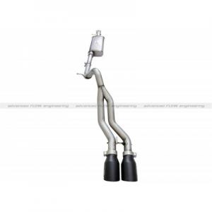 aFe Power Rebel Series Cat-Back 2.5 Dual Center Exit Stainless Steel Exhaust System w/ Black Tips (49-48054-B)